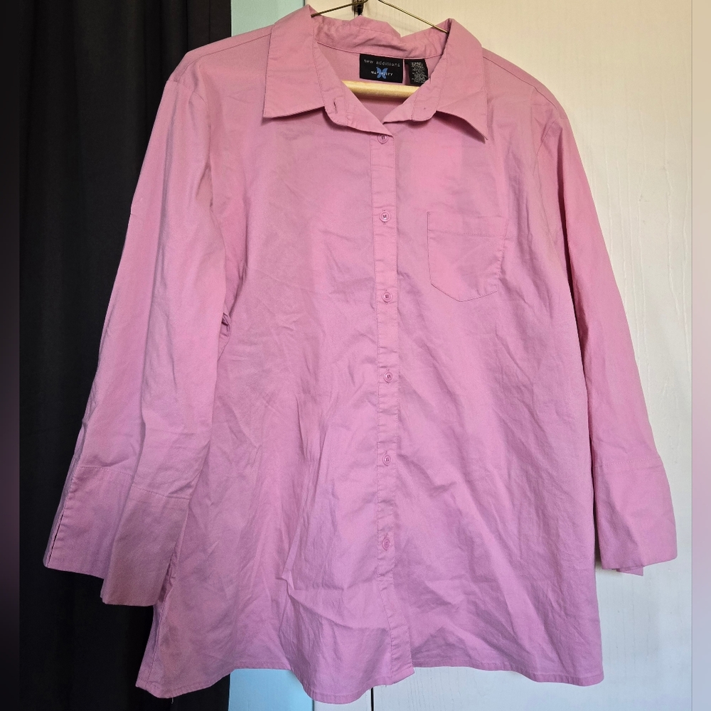 Pink Maternity Button Up Shirt Size Xl